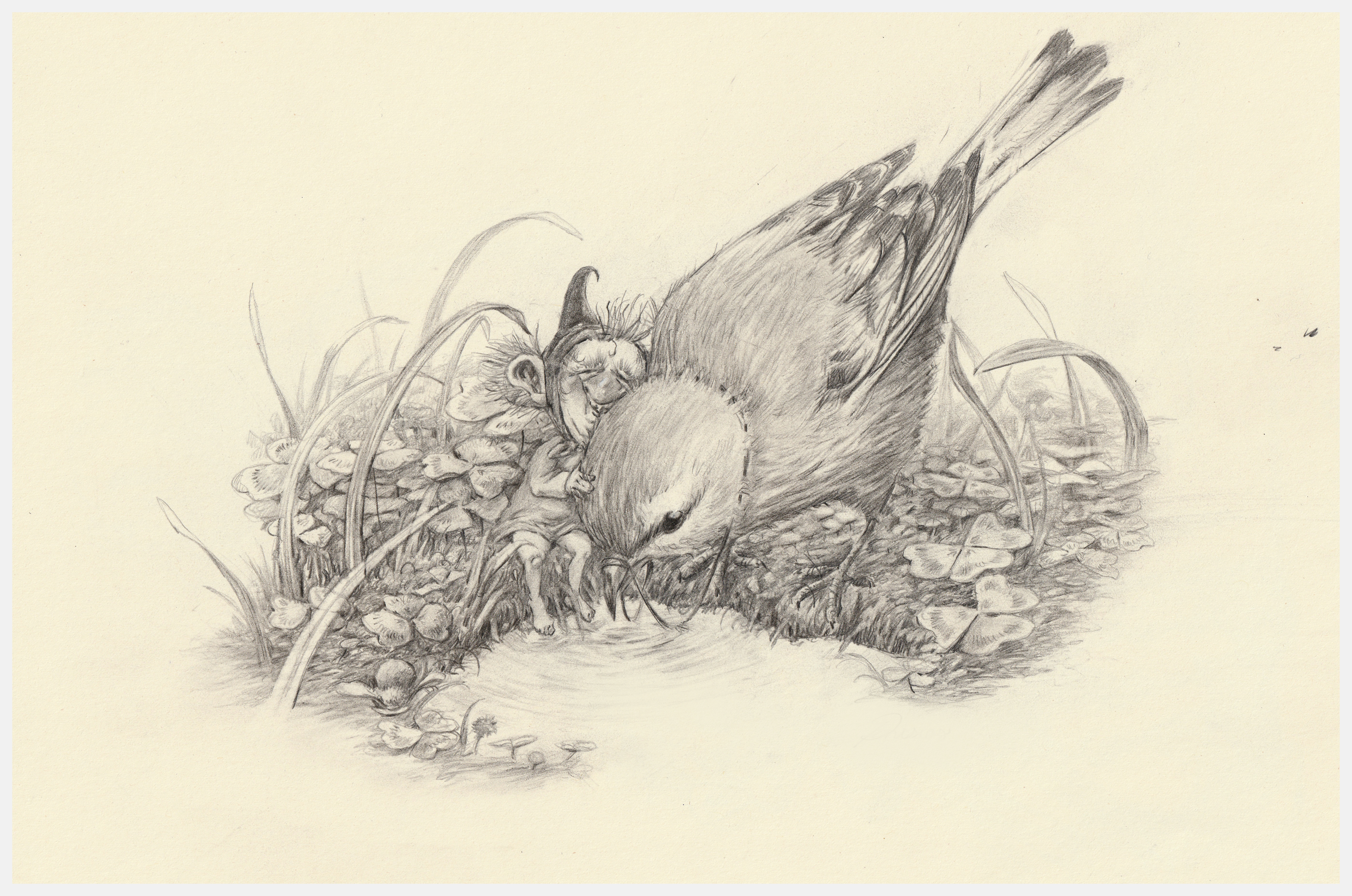 A Well Deserved Rest (2025), graphite on paper, 21 x 29 cm